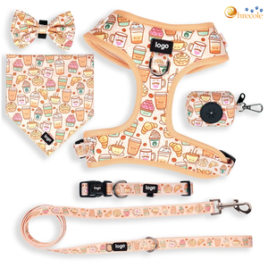 व्यक्तिगत डिजाइनर कस्टम प्रिंटिंग कोई पुल समायोज्य कुत्ते के लिए कॉलर और पट्टा सेट - Product Image 2