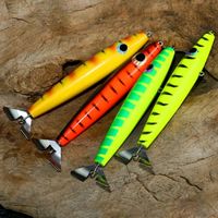 Leurre de pêche à la traîne en surface TG 140mm 25g avec hélice en bois pour GT, Théia géante, appât doré
