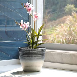 HUAZHIAI Pots de fleurs et jardinières en <span class=keywords><strong>plastique</strong></span> cylindriques rustiques et mats de bureau pour intérieur et extérieur - Product Image 3