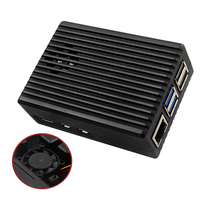 Pabrik asli Raspberry Pi 5 semua tertutup pelindung penjaga aluminium Aloi kotak casing logam dengan PWM kipas pendingin di dalam untuk Rpi5