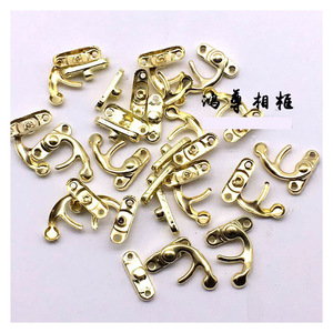 Golden Bronze Hook Clasp 29mm 33mm Left Right For <b>Box</b> Lid Closure Durable Stainless Steel Plated - Product Image 2