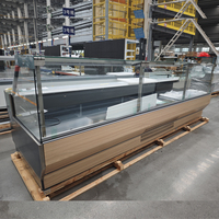 Réfrigérateur de comptoir commercial à température unique (-1~5°C) pour charcuterie, refroidissement par air, vitrine réfrigérée pour viande fraîche et plats cuisinés