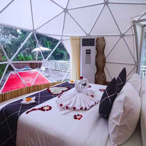 Tente géodésique préfabriquée de luxe de Glamping de dôme d'igloo de 7m avec la fenêtre en <span class=keywords><strong>baie</strong></span> claire - Product Image 6