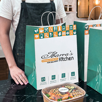 Sacs en papier kraft imprimés sur mesure, biodégradables, recyclables, emballages alimentaires jetables pour usage en restaurant