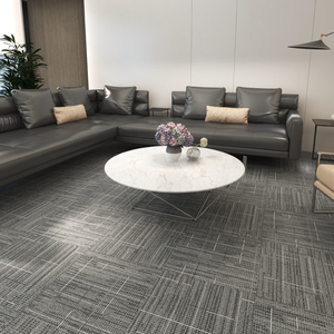 Light Grey Grid Texture Carpet Tile Sound Absorbing Modular Square Carpet For Executive Office Meeting Room Decoration - Product Image 1