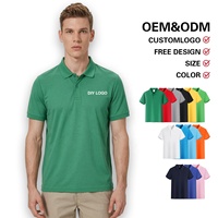 Hoogwaardige 100% katoenen golf shirts op maat met logo, oversized pullover, korte mouwen, effen kleur, anti-pilling breisel, heren