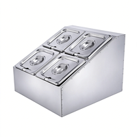Support pour bac gastronorme 1/6 GN en acier inoxydable pour cuisine commerciale d'hôtel et de restaurant, modèle 4*2 grilles, 67x43x25cm