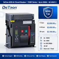 Disjoncteur intelligent (ACB) 3P/4P extractible et fixe 1000A 1250A, en cuivre et plastique, capacité de coupure 25kA pour usage industriel