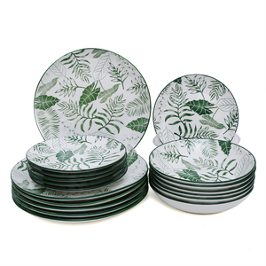 Ensemble de vaisselle en porcelaine de 18 pièces, ustensiles en mélamine allant au lave-vaisselle, bols et assiettes pour les mariages emballés dans une boîte - Product Image 3