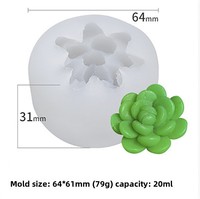 Série succulente bricolage Silicone moules 3D cactus bougie fleur moule pour bougies parfumées savons faisant bricolage moule