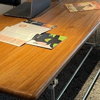 Bauhaus Axe Optique Bureau en Orme Rétro Industriel Moderne en Bois Massif pour Salle à Manger Studio Réunions Bureau de Luxe Immeuble de Bureaux à Domicile
