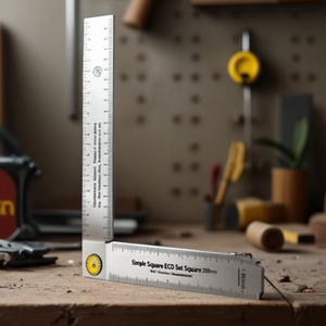 Juego de reglas cuadradas simples ECO de 200 mm, regla metálica en forma de L para mediciones de precisión - Product Image 3