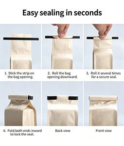 Bandes de fermeture en plastique pour sacs en plastique et en papier, 12cm, 15cm, 18cm, noires, blanches, dorées, pour sceller les sachets de thé et de café - Vente en gros - Product Image 4