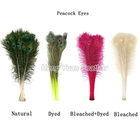 40-45in DIY Vente en gros de mariage artificiel Plumes teintes bon marché Grandes plumes de paon naturelles blanches pour la décoration