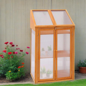 Serre moderne en <span class=keywords><strong>bois</strong></span> de sapin traité thermiquement et écologique - Facile à assembler, imperméable, certifiée FSC, pour jardin de plantes quatre saisons - Product Image 5