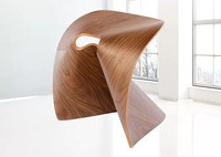 Chaise de salle à manger créative en noyer massif, siège de forme irrégulière, style moderne et minimaliste, pour salon, restaurant, salon de thé, meubles