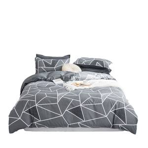 Ensemble de quatre pièces en coton à l'aloès nordique moderne Housse de couette à rayures géométriques pour homme <span class=keywords><strong>Drap</strong></span> de lit pour dortoir d'étudiant Trois pièces - Product Image 6