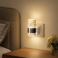 Veilleuses murales LOHAS DCH2 argentées avec capteur crépusculaire, veilleuse LED moderne à intensité variable pour chambre, couloir, cuisine