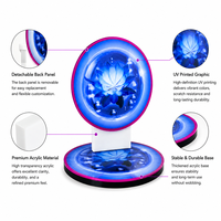 Présentoir Circulaire Moderne Spécial pour Cosmétiques, Soins de la Peau, Nail Art – Démontable, Logo Personnalisé, Acrylique Léger avec Éclairage LED
