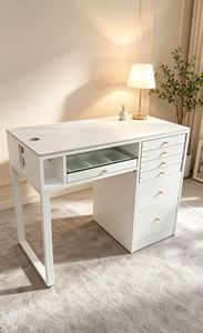High Quality Beauty Salon Furniture Single-person <b>Nail</b> Art Table Modern Wood Manicure Table with Drawers - Product Image 4