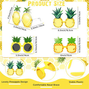 Crazy Night Fiesta Tropical piña gafas <span class=keywords><strong>de</strong></span> sol Ocean Line Luau fiesta gafas <span class=keywords><strong>de</strong></span> sol para la playa fiesta temática suministros Decoración - Product Image 2