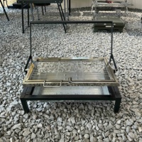 Grill à charbon de bois rotatif pliable en métal de haute qualité, durable, grande capacité, commercial, polyvalent, antiadhésif, pour le camping