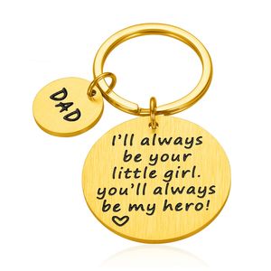 Llavero de regalo del Día del Padre Papá Cumpleaños <span class=keywords><strong>Siempre</strong></span> seré tu niña <span class=keywords><strong>Siempre</strong></span> serás mi héroe Llavero de llave de coche Llavero - Product Image 3