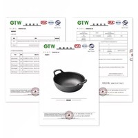 Wok en fonte pré-culotté robuste avec poignées - Poêle à frire antiadhésive à fond plat pour four, cuisinière et barbecue