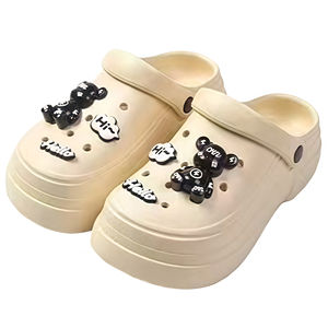 Yearning Youth Slippers Clogs Holes Bear Decorated <b>Waterproof</b> Anti-Slip Wear-Resistant Double-Purpose <b>Shoes</b> for Outdoor/Indoor - Product Image 6