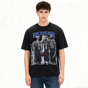 T-Shirt Personalizzata da Uomo, Crea il Tuo Brand, 100% Cotone, Nera, Hip Hop, Manica Corta, Girocollo con Lettere, Basso MOQ, Consegna Rapida in 7 Giorni - Product Image 2