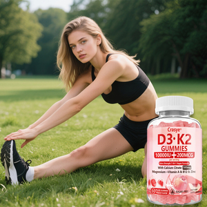 Oem/ODM tùy chỉnh Vitamin D3 + K2 Gummies với 500mg canxi xương hỗ trợ Vegan Vitamin D3 K2 thêm sức mạnh cơ bắp hỗ trợ - Product Image 1