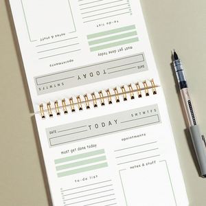 52-Page Spiral Weekly & Daily Planner Notebook To-Do List & Meal Planner PP Cover Saddle Stitching Binding <b>A5</b> for Gift - Product Image 2