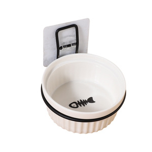 Pet Bowl Wall Mounted Ceramic Cat Dog Feeding Dish Anti Tipping For Cats And Small To Medium Dogs - Product Image 3