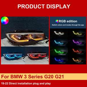 J ONE Nouveaux accessoires <span class=keywords><strong>de</strong></span> design pour voitures, phares DRL RGB à commande par téléphone pour BMW Série 3 G20 G21 <span class=keywords><strong>2019</strong></span>-2022 - Product Image 3