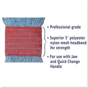 Tête de serpillière humide Boardwalk Super Loop pour grandes surfaces, microfibre bleue, lot de 12 - Product Image 6