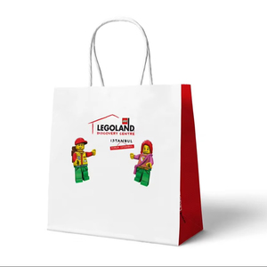 Custom Printed Clean Design White Paper Bag With Comfortable Handle For Reusable Retail Use <b>In</b> Stores And Events - Product Image 1