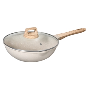 Set di Pentole BOREINE MAIFAN Antiaderenti, Padella Profonda e <span class=keywords><strong>Wok</strong></span> Pronti per la Consegna, Set di Pentole <span class=keywords><strong>in</strong></span> Granito, Set di Pentole <span class=keywords><strong>in</strong></span> Marmo Colore Beige - Product Image 1