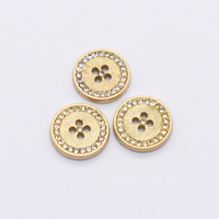 Costume rétro doré à quatre trous Lein Stone Button Tweed avec boutons en métal comme boutons décoratifs pour accessoires vestimentaires
