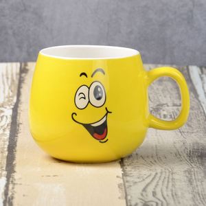 Promotional Gifts High Quality Hand Made Modern Style Silk Screen Printed Custom Logo Yellow Ceramic Household Coffee <b>Mug</b> - Product Image 3