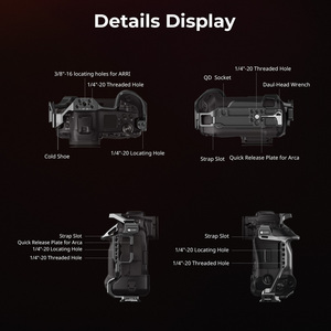 Para SmallRig 5413 Cage para <span class=keywords><strong>Canon</strong></span> EOS <span class=keywords><strong>R1</strong></span> Zapata fría desmontable con liberación rápida Arca-Swiss integrada para pantalla OLED DJI Gimbal" - Product Image 6