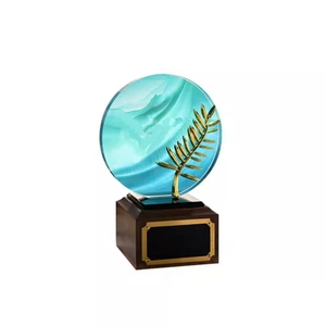 Placa <span class=keywords><strong>de</strong></span> Cristal Circular Personalizada con Impresión UV a Todo Color, Trofeo <span class=keywords><strong>de</strong></span> Premio con Base <span class=keywords><strong>de</strong></span> Madera y Baño <span class=keywords><strong>de</strong></span> <span class=keywords><strong>Oro</strong></span>, Marca DIAOCAI, Modelo D72, para TV y Cine - Product Image 2