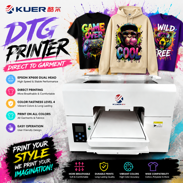 Automatic Industrial A3 DTG Printer Single Station XP600 Head Digital T-Shirt Printing Machine for Custom Cotton Garment DIY
