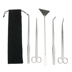 Kit d'outils pour <span class=keywords><strong>plantes</strong></span> d'aquarium en acier inoxydable Jusuo, pinces, ciseaux, spatule, grattoir à algues, kit de nettoyage d'aquarium - Product Image 1