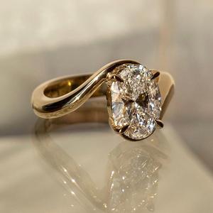 Nhẫn kim cương tổng hợp vàng 14K màu D, cấp VVS, chứng nhận IGI, kim cương nhân tạo CVD HPHT, nhẫn đính hôn kim cương mọc trong phòng thí nghiệm - Product Image 3