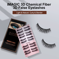 IMAGIC Vente en gros Best-seller 10 paires de faux cils 3D légers en fibres synthétiques pour le maquillage quotidien des yeux