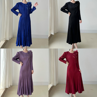 Robe plissée modeste tendance pour femmes, décontractée, simple, couleur unie, ample, pour soirée, bal, vente en gros, haute qualité, taille unique