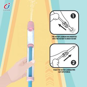 Chengji новый дизайн для девочек Летний Пляжный интерактивный счастливый игровой 2 вида цветов мультфильм ракета Макарон ручной насос розовый водяной пистолет - Product Image 4