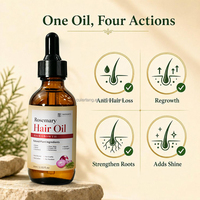 Ramuan Herbal Grosir Bernutrisi Biotin Tumbuh Rambut Alami Herbal Label Pribadi Anti Rontok Minyak Rosemary untuk Pertumbuhan Rambut Wanita Kulit Hitam