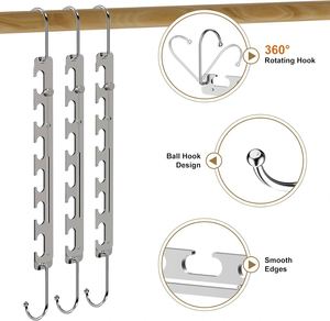 Wholesale Good Price Magic Space Saving <b>Single</b> Tier Heavy Iron <b>Wardrobe</b> Organizer Multifunctional Cleaning Clothes Hangers - Product Image 4