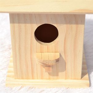 Offre Spéciale en bois nichoir un trou oiseaux maison écologique en bois suspendu maison pour animaux de compagnie petit oiseau <span class=keywords><strong>cage</strong></span> à oiseaux faisant la décoration - Product Image 5